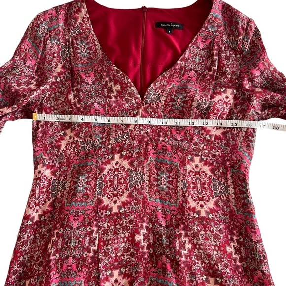Silk Nanette Lepore Pink Patterned Dress Size 6 - Picture 8 of 10